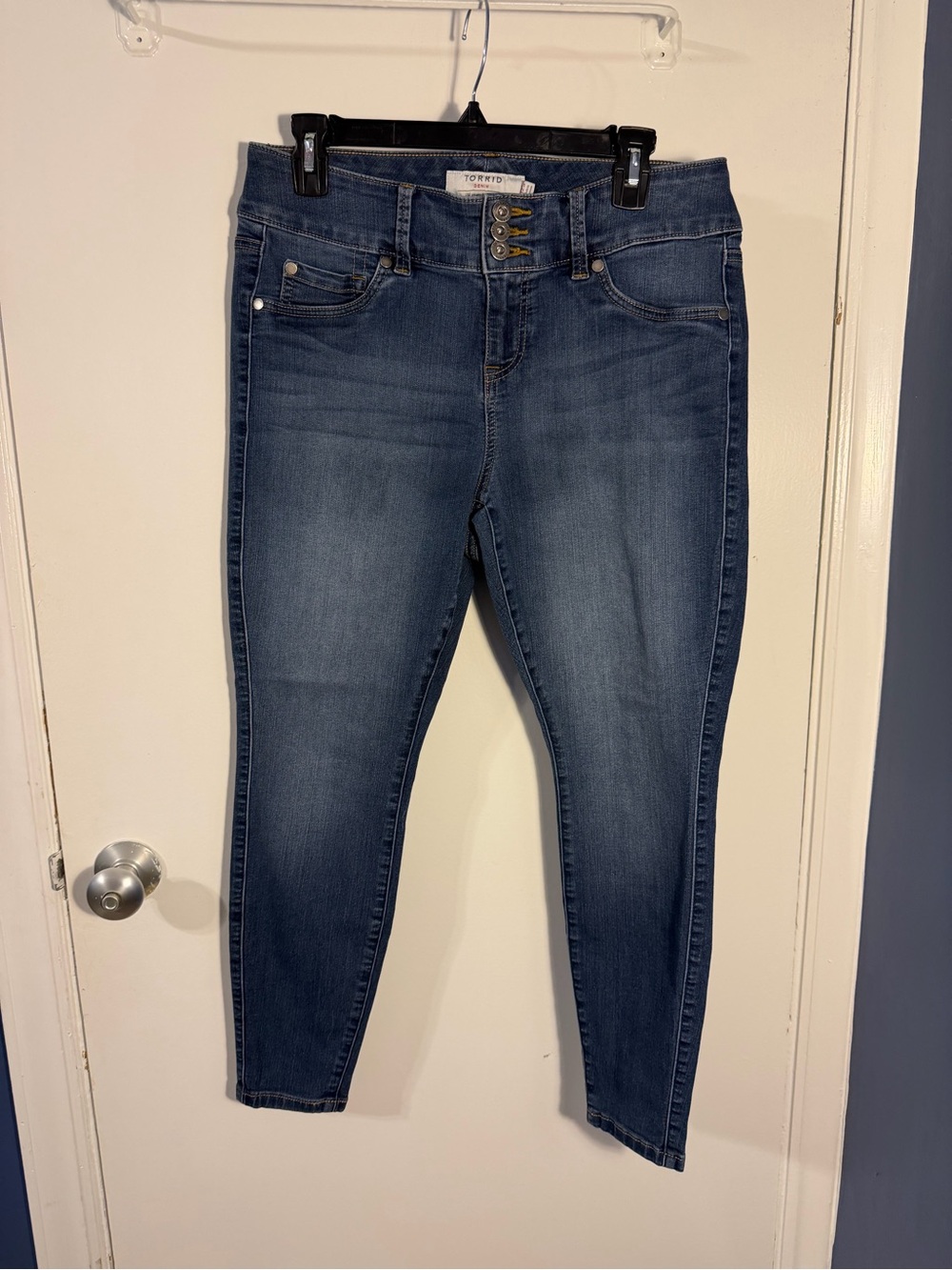 torrid Dark Blue High-Rise Jeggings with Triple-Button Waist 12S